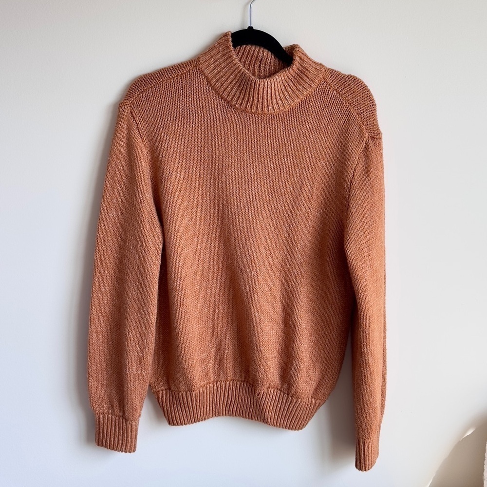 Xs • aerie marled rust mock neck sweater